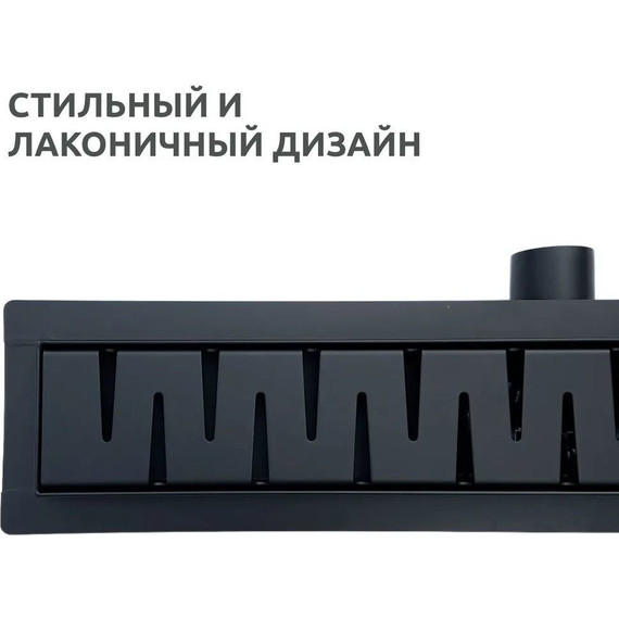 Трап TIM 60 см BAD466002BK, чёрный матовый (под плитку) - фото 2