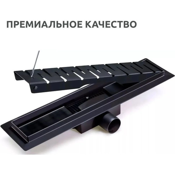 Трап TIM 60 см BAD466002BK, чёрный матовый (под плитку) - фото 3