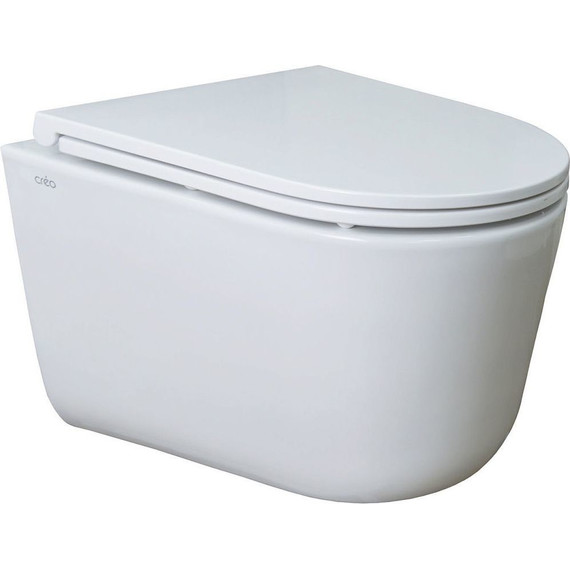 Унитаз подвесной безободковый Creo Ceramique Lyon LY1100R с крышкой микролифт (Система смыва торнадо) - фото 2