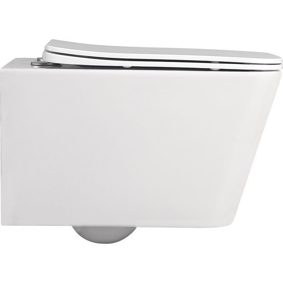 Унитаз подвесной безободковый Abber Rechteck AC1201MW с тонкой крышкой микролифт, белый матовый - фото, картинка 6 Унитаз подвесной безободковый Abber Rechteck AC1201MW с тонкой крышкой микролифт, белый матовый - фото 6