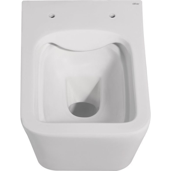 Унитаз подвесной безободковый Abber Rechteck AC1201MW с тонкой крышкой микролифт, белый матовый - фото, картинка 8 Унитаз подвесной безободковый Abber Rechteck AC1201MW с тонкой крышкой микролифт, белый матовый - фото 8