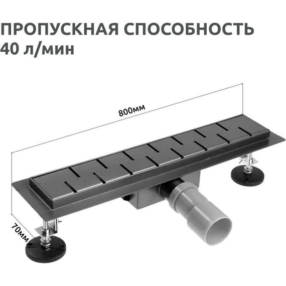 Трап TIM 80 см BAD478002GY, вороненая сталь - фото 9