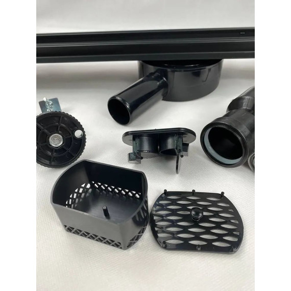 Трап Zeissler 80 см BAD558002BK, чёрный матовый (под плитку) - фото 10