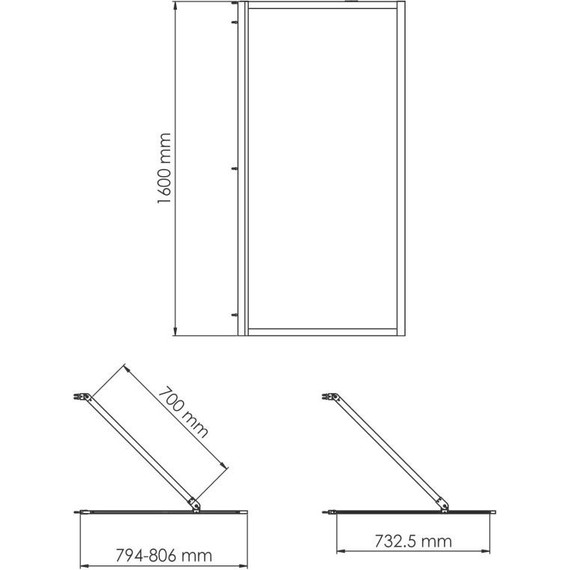 Шторка для ванны WasserKraft Abens 80 см 20W01-80BN, никель/прозрачное - фото 3