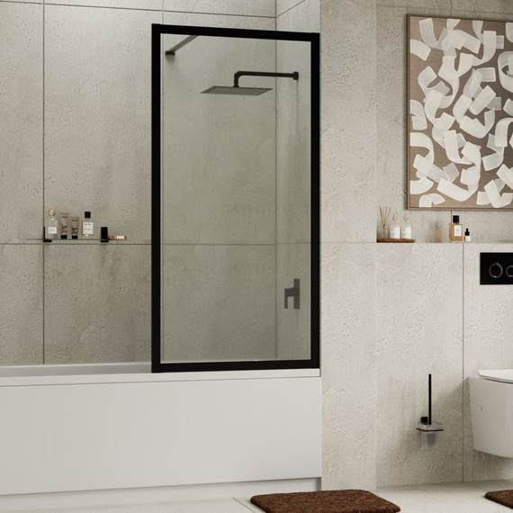 Шторка для ванны WasserKraft Abens 80 см 20W01-8MB, чёрный матовый/прозрачное - фото 2