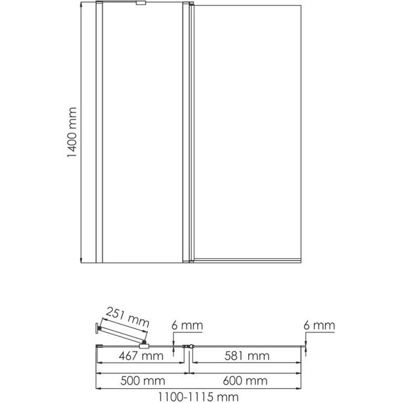 Шторка для ванны WasserKraft Salm 110 см 27P02-110, серебристый/прозрачное - фото 3