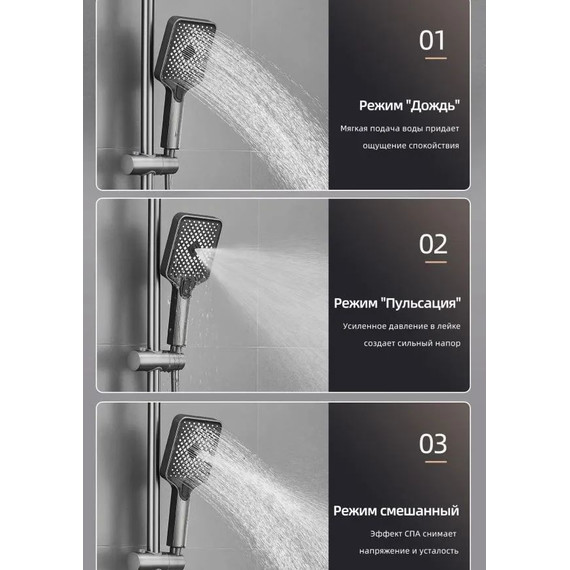 Душевая стойка Belz B24672-7, чёрный матовый - фото 3