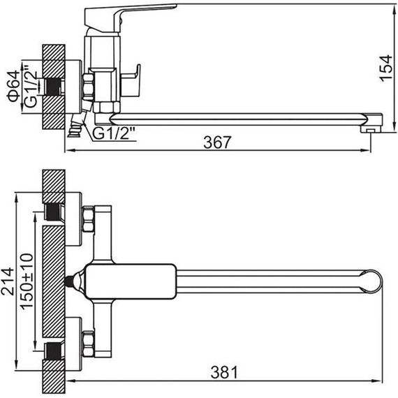 Смеситель для ванны Ledeme L2280Y, золото - фото, картинка 12 Смеситель для ванны Ledeme L2280Y, золото - фото 12