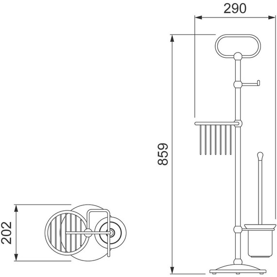 Стойка с держателем и ёршиком Timo Nelson 160185/02, цвет антик - фото, картинка 2 Стойка с держателем и ёршиком Timo Nelson 160185/02, цвет антик - фото 2