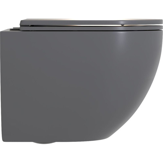 Унитаз подвесной безободковый Sole Pandora 2 grey с тонкой крышкой микролифт, Цвет производителя: серый - фото 9