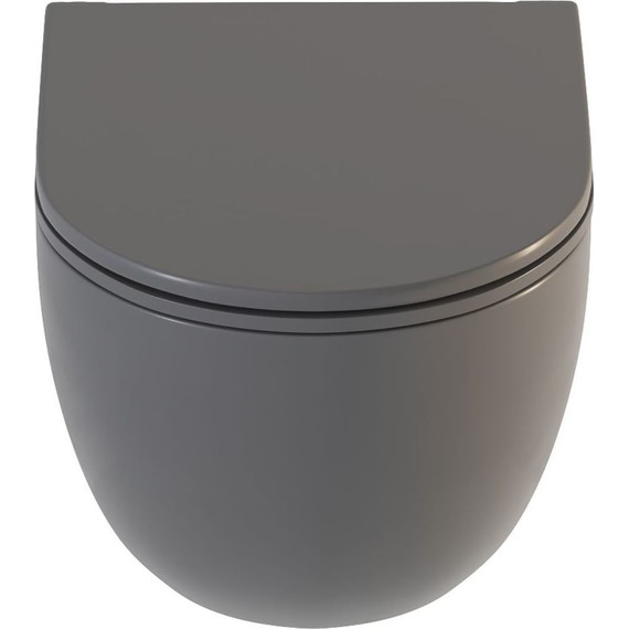 Унитаз подвесной безободковый Sole Pandora 2 grey с тонкой крышкой микролифт, Цвет производителя: серый - фото 10