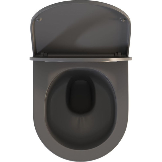 Унитаз подвесной безободковый Sole Pandora 2 grey с тонкой крышкой микролифт, Цвет производителя: серый - фото 4