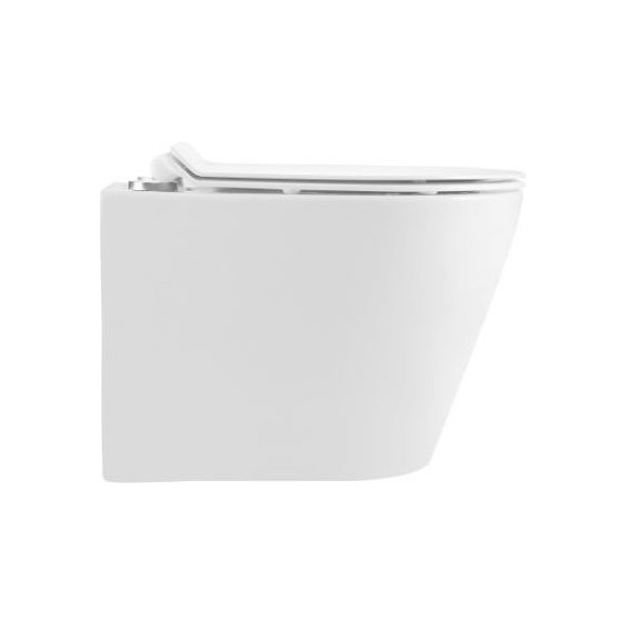 Унитаз подвесной безободковый Sole Torr (смыв торнадо) с тонкой крышкой микролифт - фото 3