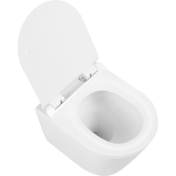 Унитаз подвесной безободковый Sole Torr (смыв торнадо) с тонкой крышкой микролифт - фото 4