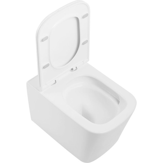 Унитаз подвесной безободковый Sole Cube (смыв торнадо) с тонкой крышкой микролифт - фото 7