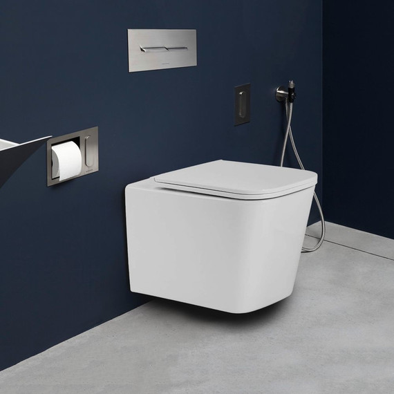 Унитаз подвесной безободковый Sole Cube (смыв торнадо) с тонкой крышкой микролифт - фото 9