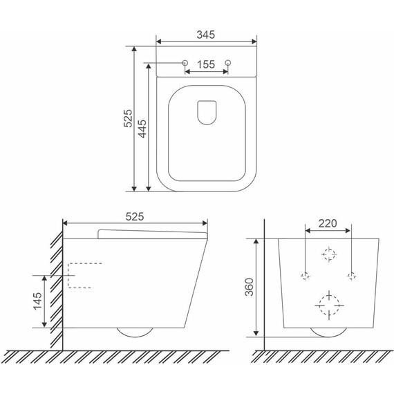 Унитаз подвесной безободковый Sole Cube (смыв торнадо) с тонкой крышкой микролифт - фото 10