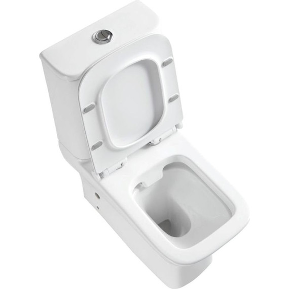 Унитаз-компакт безободковый Sole Puls с тонкой крышкой микролифт - фото, картинка 4 Унитаз-компакт безободковый Sole Puls с тонкой крышкой микролифт - фото 4