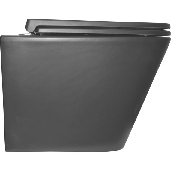 Унитаз подвесной безободковый Azario Teramo AZ-0052-UQ3MB с крышкой микролифт (система смыва Торнадо) чёрный матовый, Цвет производителя: чёрный матовый - фото 10