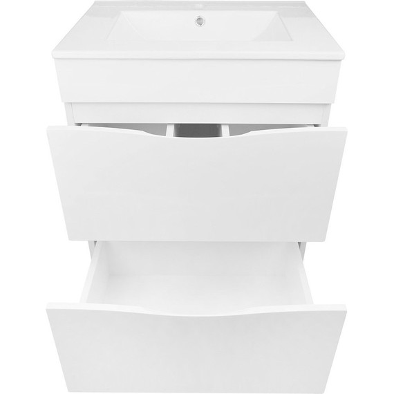 Тумба напольная с раковиной Loranto Santorini 60 см CS00086972 (раковина Leon 60) белый глянцевый - фото, картинка 5 Тумба напольная с раковиной Loranto Santorini 60 см CS00086972 (раковина Leon 60) белый глянцевый - фото 5