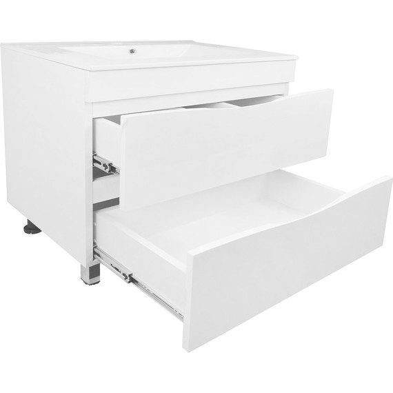 Тумба напольная с раковиной Loranto Santorini 80 см CS00086974 (раковина Leon 80) белый глянцевый - фото, картинка 3 Тумба напольная с раковиной Loranto Santorini 80 см CS00086974 (раковина Leon 80) белый глянцевый - фото 3