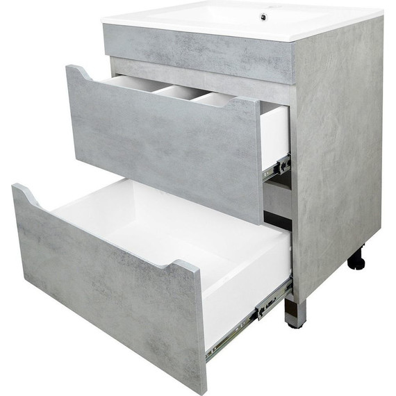 Тумба напольная с раковиной Loranto Florena 60 см CS00086990 (раковина Leon 60) светлый бетон - фото, картинка 3 Тумба напольная с раковиной Loranto Florena 60 см CS00086990 (раковина Leon 60) светлый бетон - фото 3