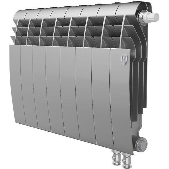 Радиатор Royal Thermo BiLiner 350 VR Silver Satin 640х430 мм (8 секций) - фото 