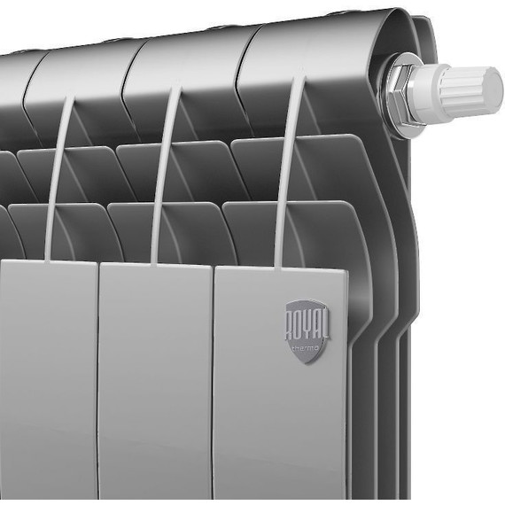 Радиатор Royal Thermo BiLiner 350 VR Silver Satin 480х430 мм (6 секций) - фото 2