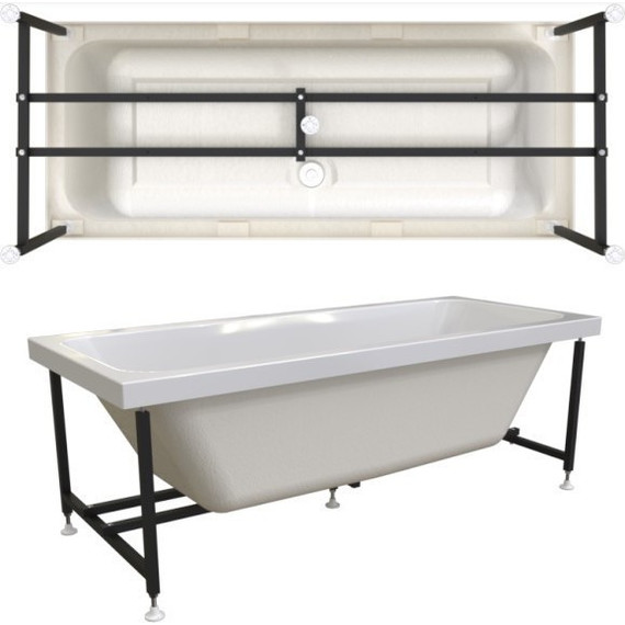 Ванна акриловая Радомир Патрисия 185x85 см (в комплекте каркас и сифон), Размер - мм: 1850х850 - фото 6