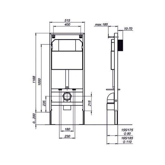 Инсталляция с подвесным унитазом комплект: Sole с подвесным унитазом Cube pro сиденье микролифт - фото 12