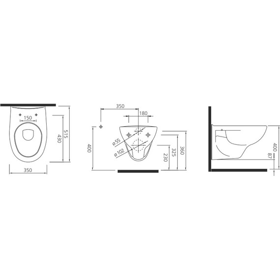Унитаз подвесной KALE OPTIMUM безободковый с сиденьем микролифт - фото, картинка 2 Унитаз подвесной KALE OPTIMUM безободковый с сиденьем микролифт - фото 2
