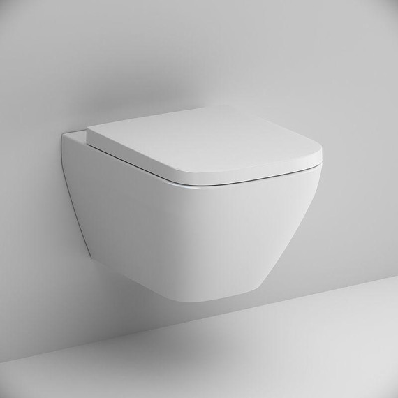 Унитаз подвесной безободковый Am.Pm Spirit V2.0 Square FlashClean C701701SC с крышкой микролифт - фото 