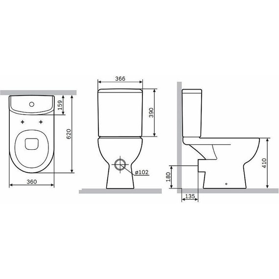 Унитаз-компакт безободковый Am.Pm Sunny FlashClean C85C8600SC с крышкой микролифт - фото 12