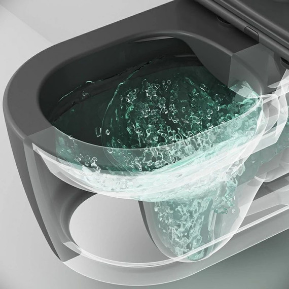 Унитаз подвесной безободковый Am.Pm Func C8F1700MBSC с крышкой микролифт, чёрный - фото 7