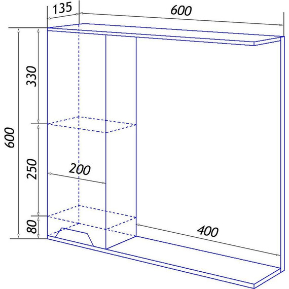 Зеркало-шкаф Loranto Florena 60 см CS00086983 L, светлый бетон - фото 8