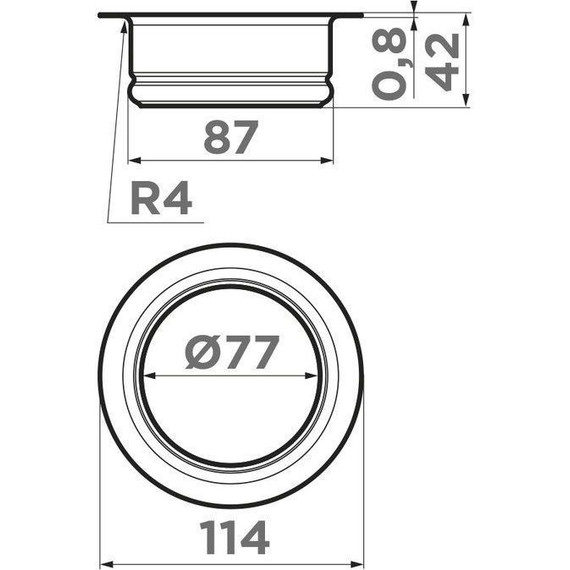 Горловина для измельчителя Omoikiri NA-02 GM 4956687, вороненая сталь - фото 2