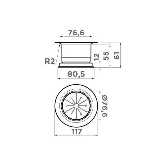Горловина для измельчителя Omoikiri NA-04 GB 4956820, графит - фото 2