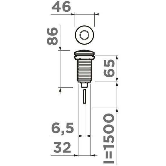 Пневматическая кнопка для измельчителя Omoikiri SW-01 GB 4996049, графит - фото 2