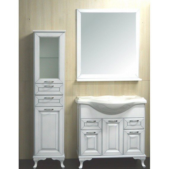 Пенал напольный Стиль Пандора 40 см R, белое серебро - фото 4