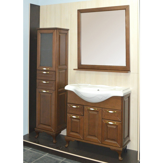 Тумба напольная с раковиной Стиль Пандора 80 см, орех - фото 4