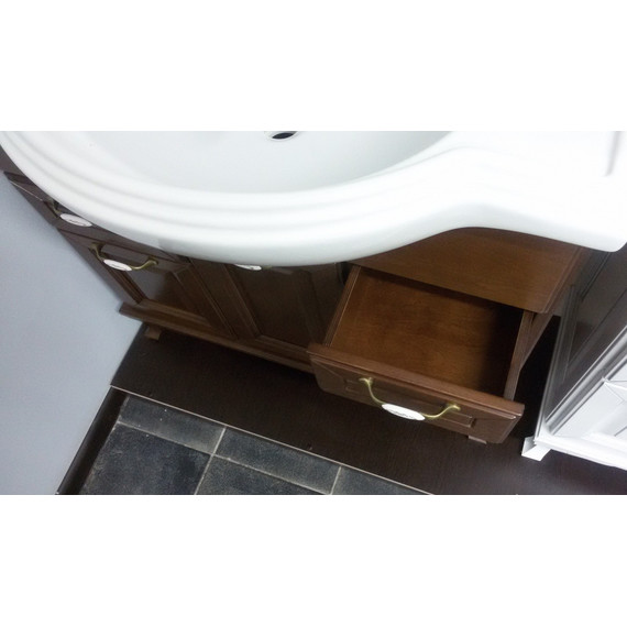 Тумба напольная с раковиной Стиль Пандора 80 см, орех - фото 5