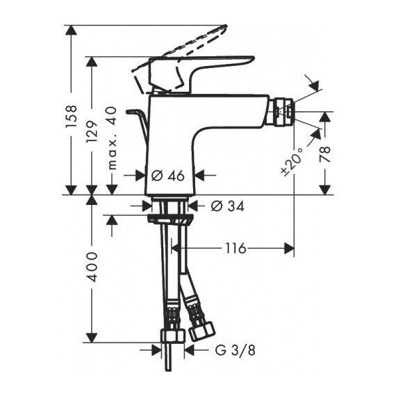 Смеситель для биде Hansgrohe Talis E 71720000 - фото 5