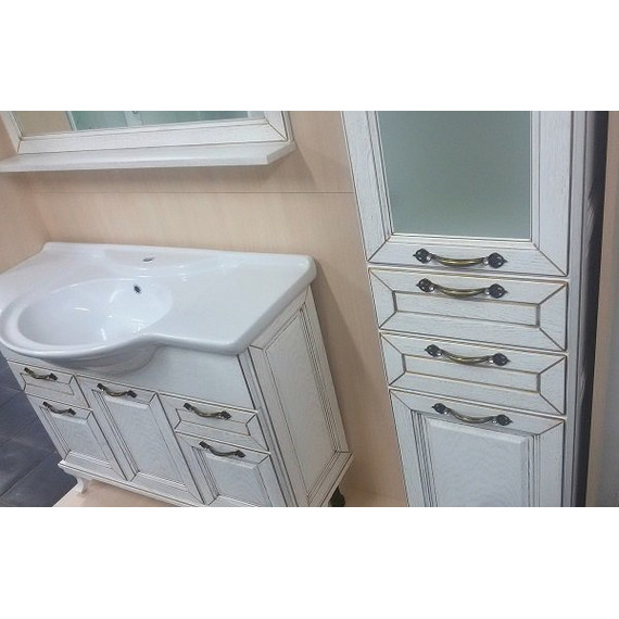 Пенал напольный Стиль Пандора 40 см L, белое золото - фото 4