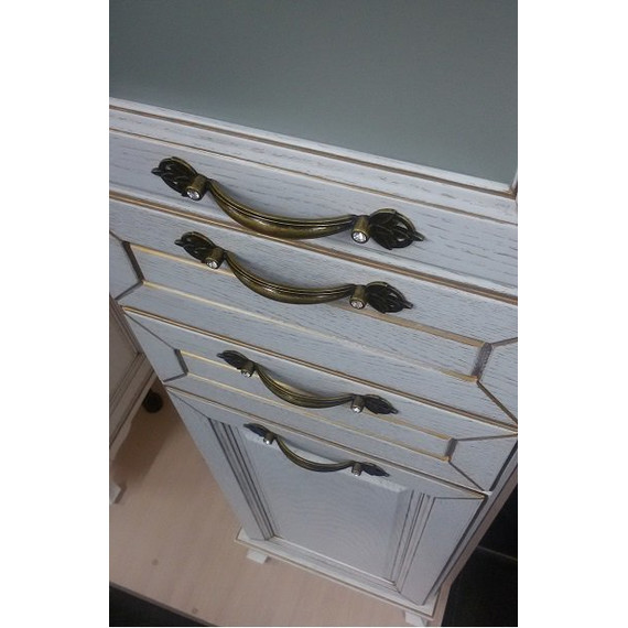 Пенал напольный Стиль Пандора 40 см L, белое золото - фото 5