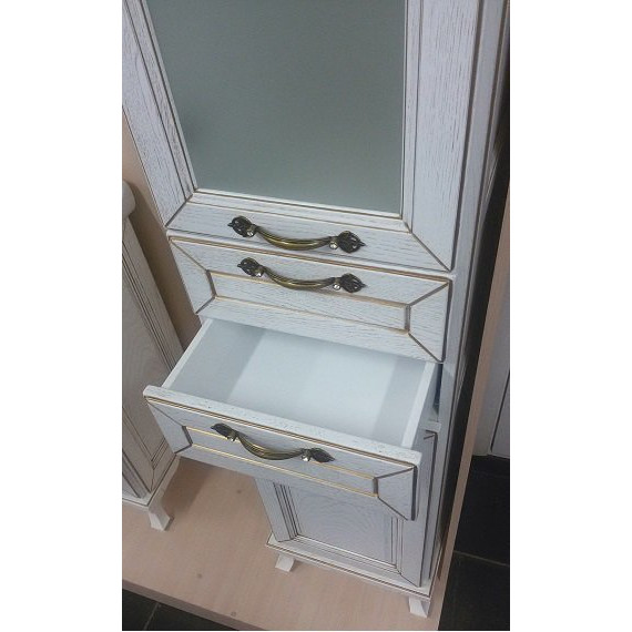 Пенал напольный Стиль Пандора 40 см L, белое золото - фото 6