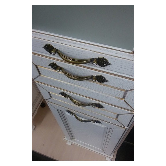 Пенал напольный Стиль Пандора 40 см R, белое золото - фото 5