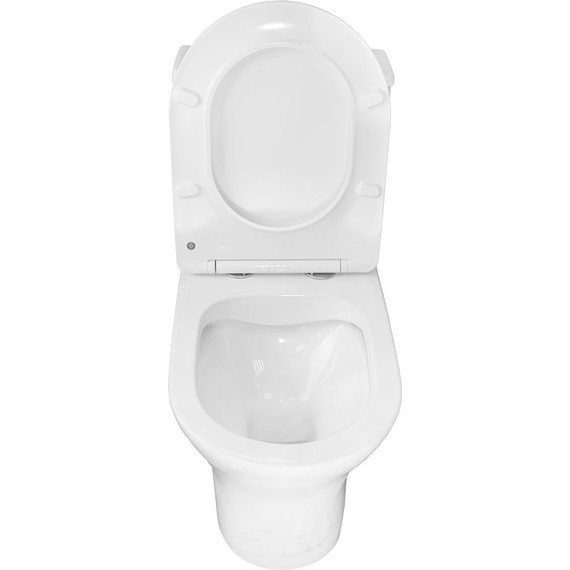 Унитаз-моноблок безободковый Azario Terni AZ-8618M с тонкой крышкой микролифт, белый мрамор - фото 4