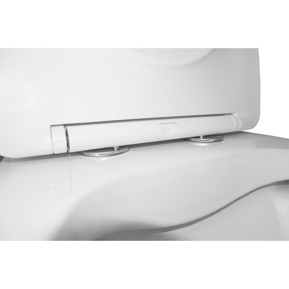 Унитаз-моноблок безободковый Azario Terni AZ-8618M с тонкой крышкой микролифт, белый мрамор - фото 6