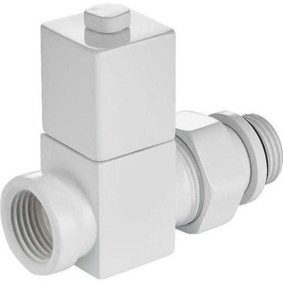 Вентиль для радиатора прямой Royal Thermo Cube 1/2" RTE 56.0005, белый - фото 5