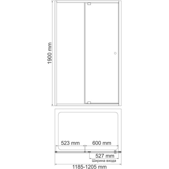 Душевая дверь WasserKraft Aula 120 см 11P05, хром/прозрачное - фото 3